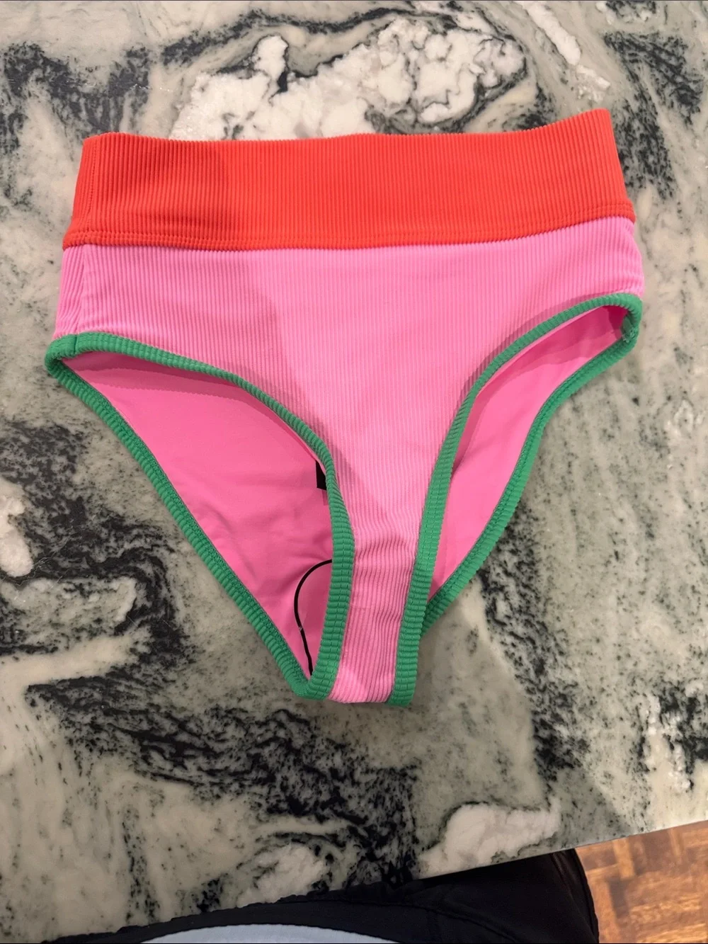 Beach Riot Pink, Green & Red Colorblock Girls' Bikini Set